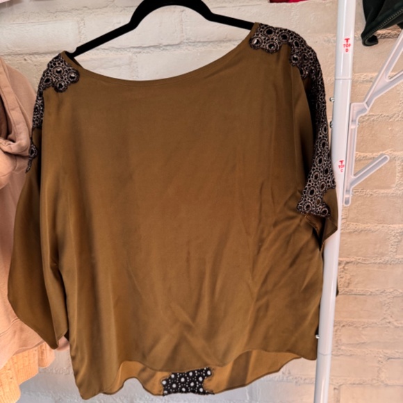 SILK Ramy Brook Olive with Black & Gold inlay design - Picture 1 of 5